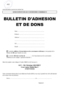 Bulletin d'adhesion et don